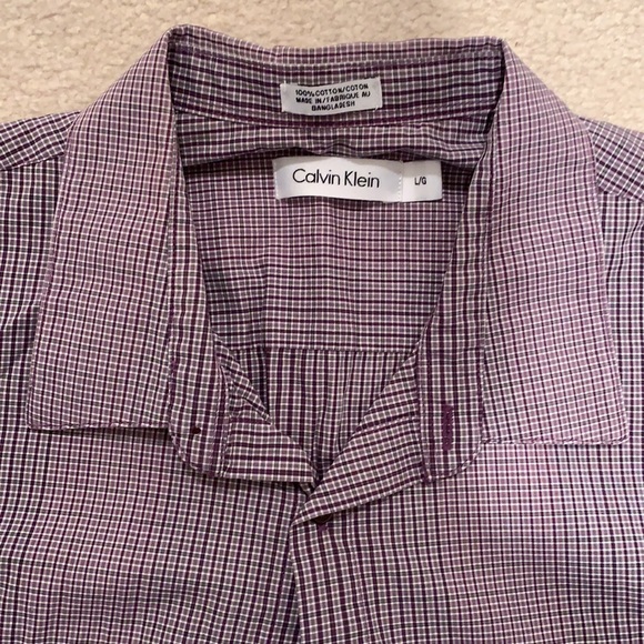 Calvin Klein, casual two tone purple button down - Picture 2 of 3